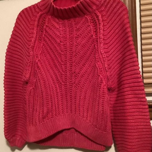 FREE PEOPLE Cozy Pink Cable Knit Sweater. - Picture 2 of 3